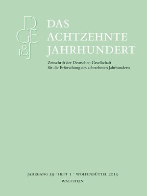 cover image of Das achtzehnte Jahrhundert 39/1